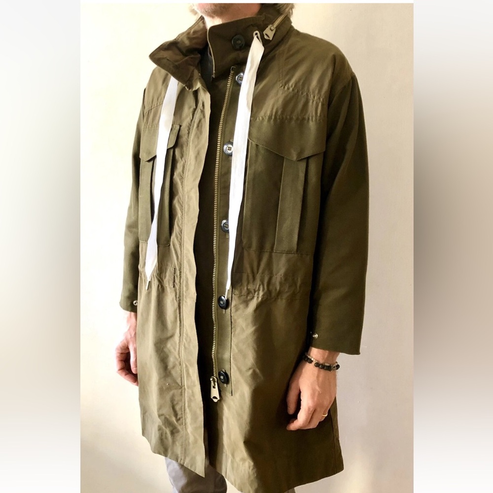 Rag & Bone Military‎ Green Canvas Voltaire Parka Man Size M Unisex Lightweight